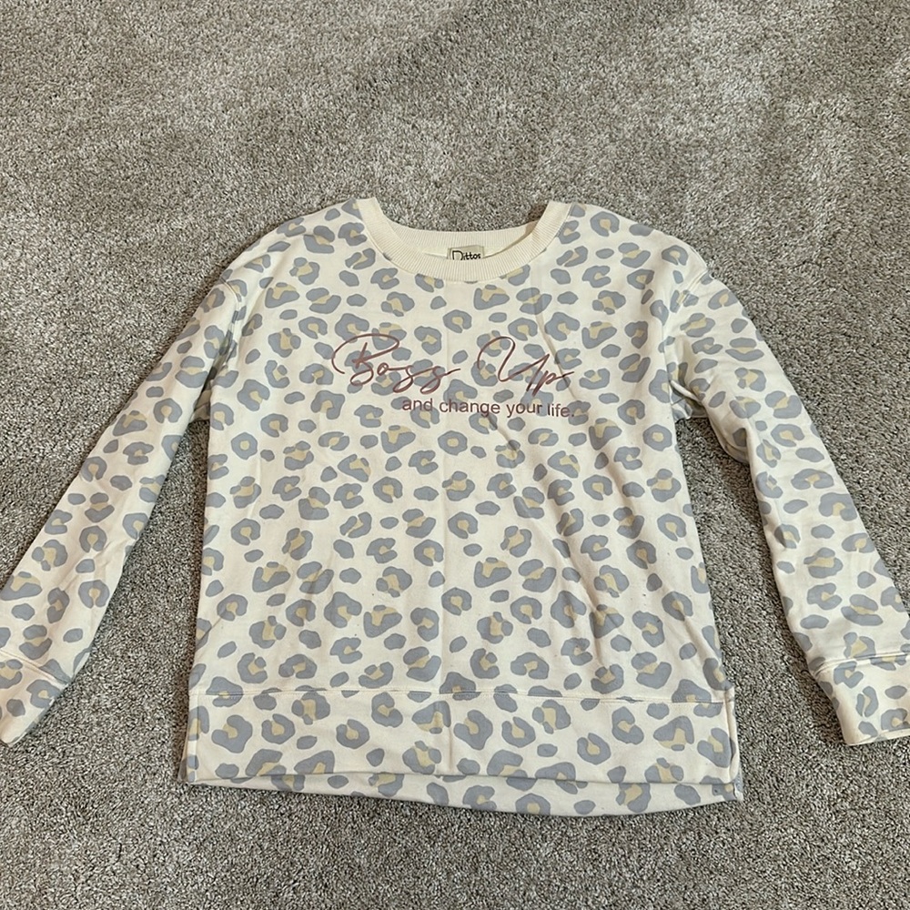 Boss up and change your life leopard sweater
